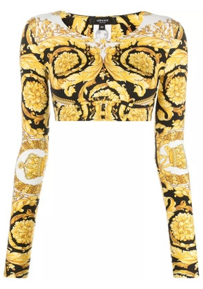 Versace Barocco-print crop top - White