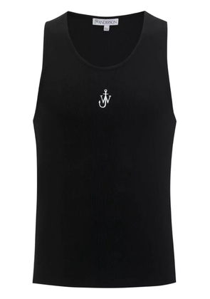 JW Anderson logo-embroidered ribbed-knit tank top - Black
