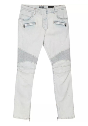 Balmain distressed tapered jeans - Blue