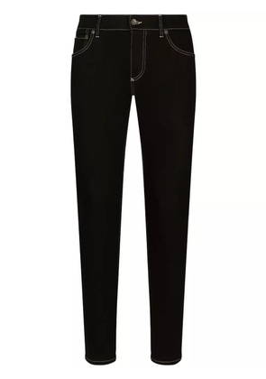Dolce & Gabbana slim-cut contrast-stitching jeans - Black