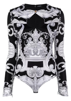 Versace Barocco-print cut-out bodysuit - Black