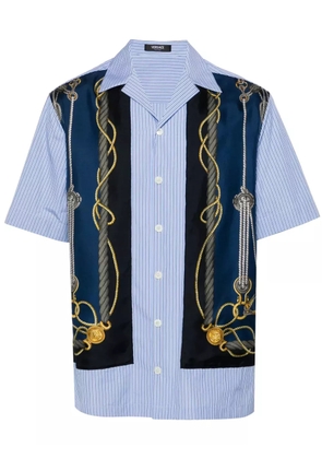 Versace Nautical-print striped shirt - Blue