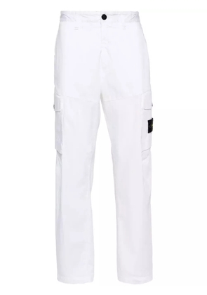 Stone Island straight-leg cotton trousers - White