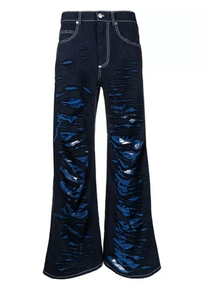 Marni distressed straight-leg jeans - Blue