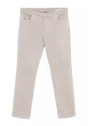 Brunello Cucinelli logo-embroidered jeans - Grey