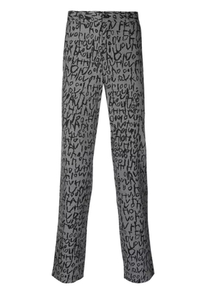 Comme des Garçons Homme Plus plaid-check jacquard straight-leg trousers - Black
