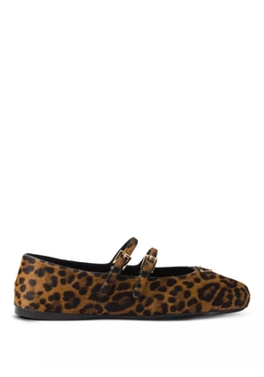 Prada leopard-print ballerina flats - Brown