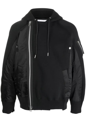 sacai Sponge side-zip hoodie - Black