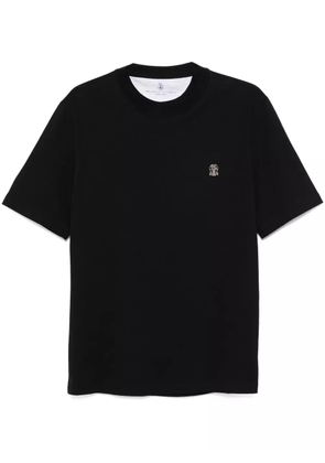 Brunello Cucinelli logo-embroidered T-shirt - Black