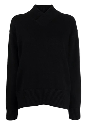 Studio Nicholson crossover-neck knitted jumper - Black