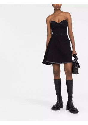 Alexander McQueen fringe detail strapless minidress - Black