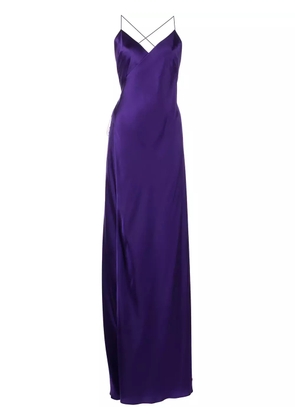 Michelle Mason V-neck silk dress - Purple