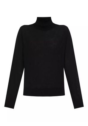 DSQUARED2 logo-embroidered turtleneck jumper - Black