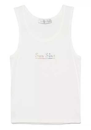 Ludovic de Saint Sernin crystal-logo tank top - White