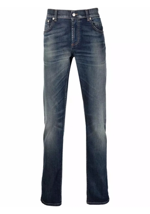 Alexander McQueen embroidered 3D logo jeans - Blue