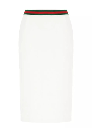 Gucci Web-detail midi skirt - White