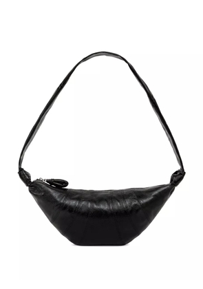 LEMAIRE medium Croissant cotton shoulder bag - Black