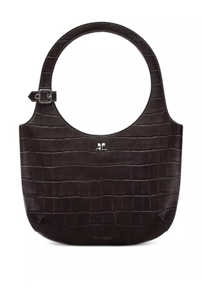Courrèges Holy crocodile-effect tote bag - Brown