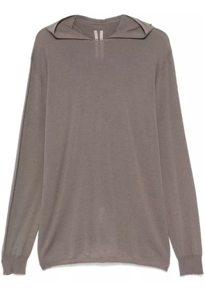 Rick Owens fine-knit hoodie - Brown