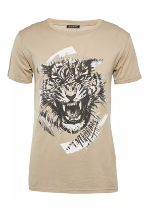Balmain Pre-Owned Tiger-print T-shirt - Neutrals