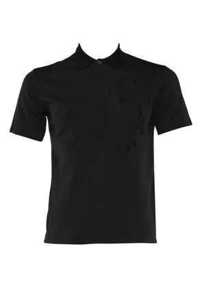 Emporio Armani Pre-Owned logo-embroidered polo shirt - Black