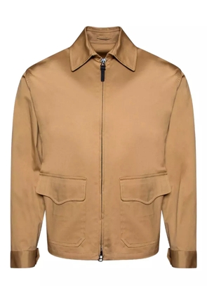 Doppiaa patch-pocket zip-up jacket - Brown