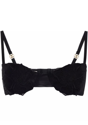 Elisabetta Franchi floral-embroidered top - Black