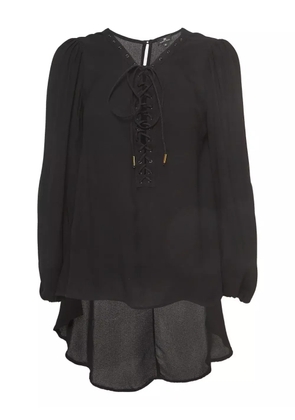 Elisabetta Franchi lace-up blouse - Black