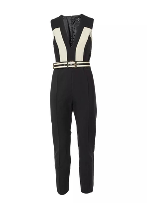 Elisabetta Franchi Pre-Owned contrast-panel jumpsuit - Black