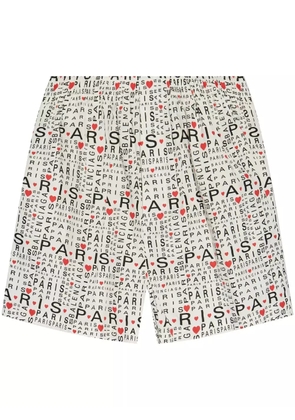 Balenciaga paris-print shorts - White