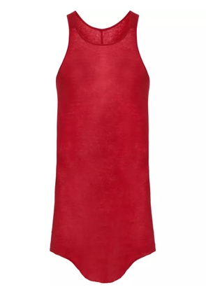 Rick Owens longline cotton tank top - Red