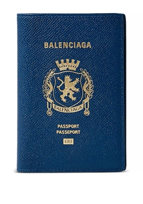 Balenciaga logo-embellished passport holder - Blue