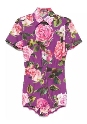 Dolce & Gabbana floral-print jumpsuit - Purple
