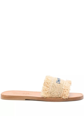 DSQUARED2 logo-embroidered slides - Neutrals