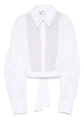 Elisabetta Franchi ruffle-detail cotton shirt - White