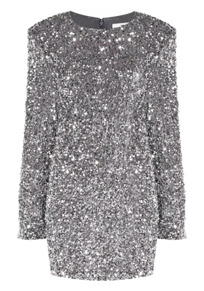 Elisabetta Franchi sequinned chenille mini dress - Grey