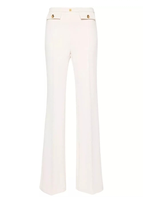 Elisabetta Franchi logo-plaque flared trousers - Neutrals