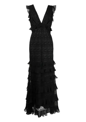 Sachin & Babi Serafina lace ruffled gown - Black