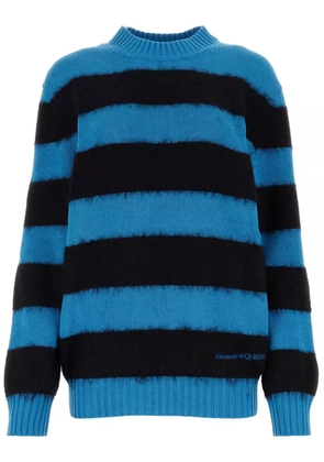 Alexander McQueen striped cotton jumper - Blue