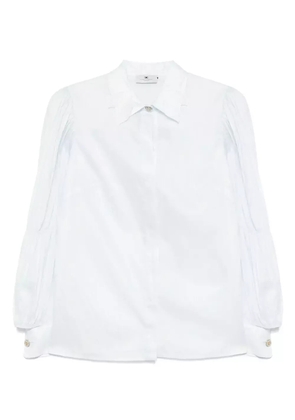 Elisabetta Franchi flounce-sleeve muslin shirt - Blue