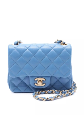 CHANEL Pre-Owned 2019 Mini Square Classic Lambskin Single Flap crossbody bag - Blue