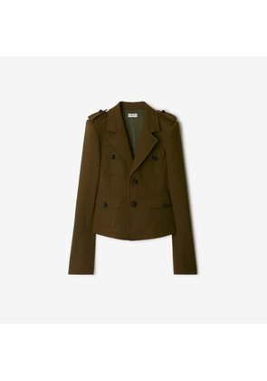 Burberry Nylon Wool Blend Tailored Jacket