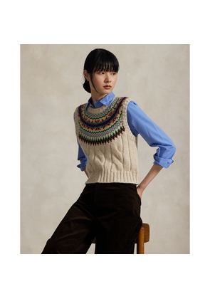 Fair Isle-Yoke Sleeveless Jumper