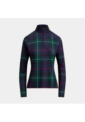Plaid Stretch-Jersey Quarter-Zip