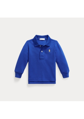 Cotton Mesh Long-Sleeve Polo