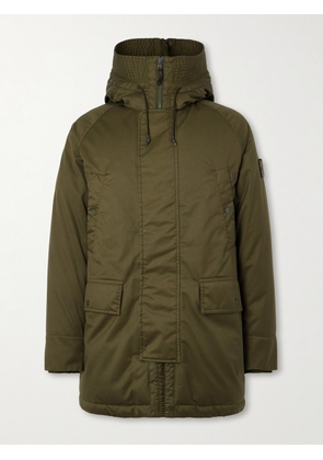 Stone Island - Ghost Logo-Appliquéd Coated Wool-Twill Hooded Down Parka - Men - Green - S