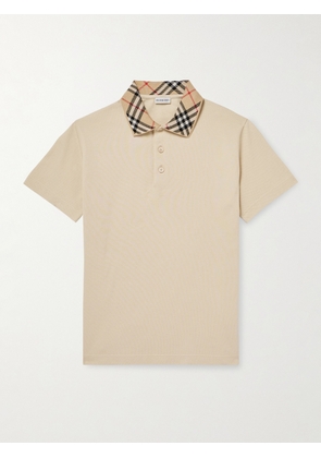 Burberry - Slim-Fit Cotton-Piqué Polo Shirt - Men - Neutrals - XS