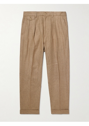 Polo Ralph Lauren - Whitman Straight-Leg Prince of Wales Checked Linen-Blend Trousers - Men - Neutrals - UK/US 29