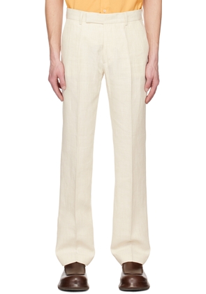 JACQUEMUS Off-White Le Raphia 'Le Pantalon Feijoa' Trousers