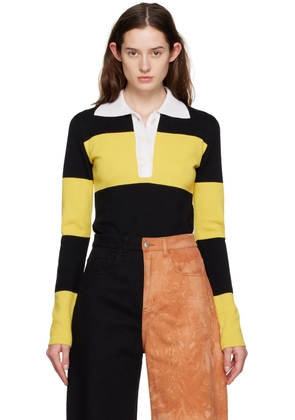 Marques Almeida Black & Yellow Three-Button Polo